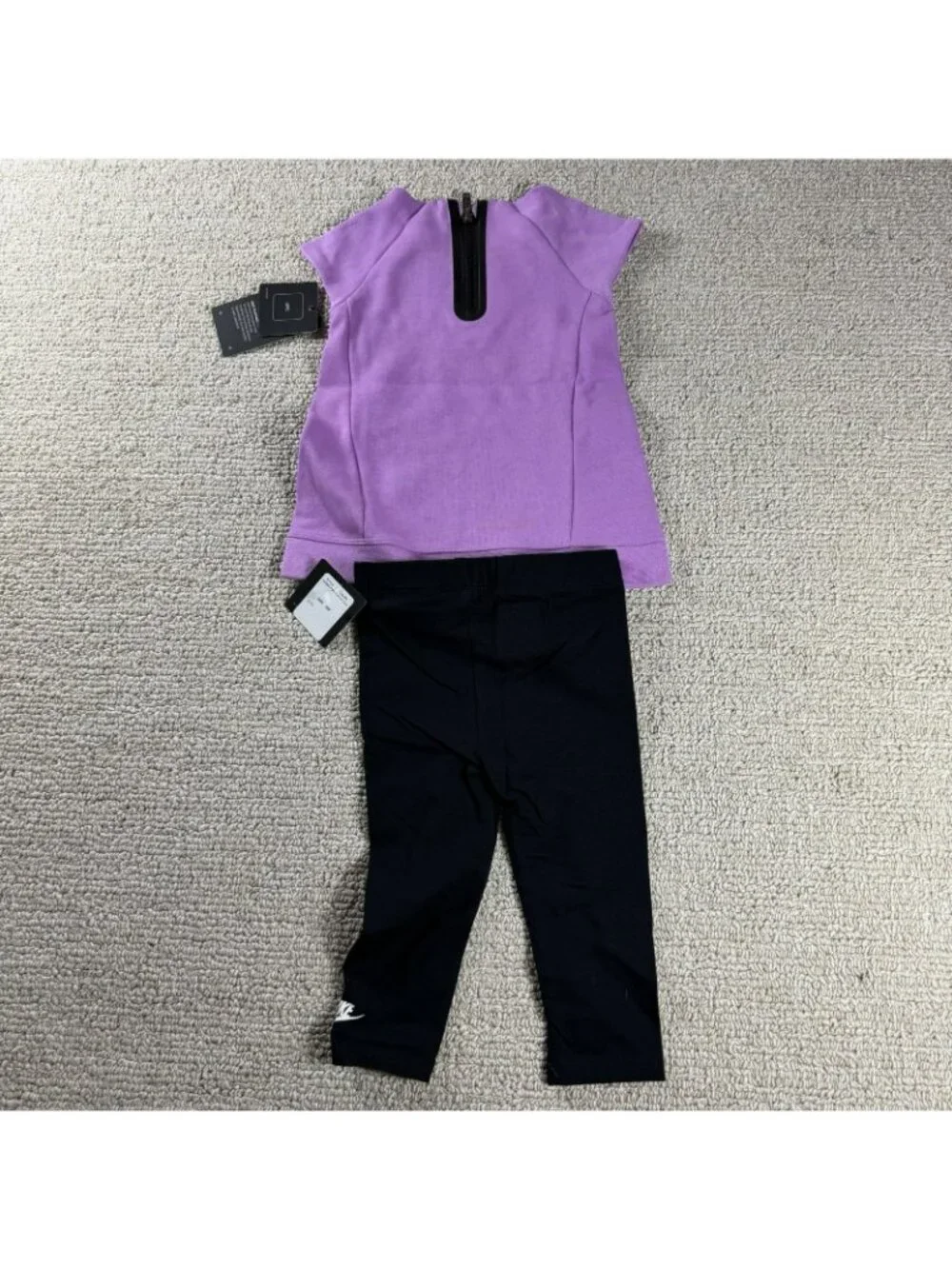 Nike 2 Piece Set Crib Style Shirt And Leggings Purple Black Size 18 Months
